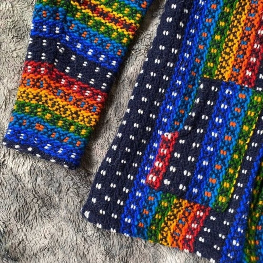 Rainbow Eucadorian Artisan Knit Jacket - Picture 2 of 7